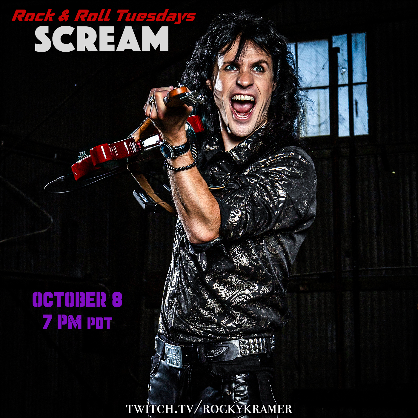 Rocky Kramer’s Rock & Roll Tuesdays Presents “SCREAM” On Tuesday October 8th, 2024, 7 PM PT on Twitch