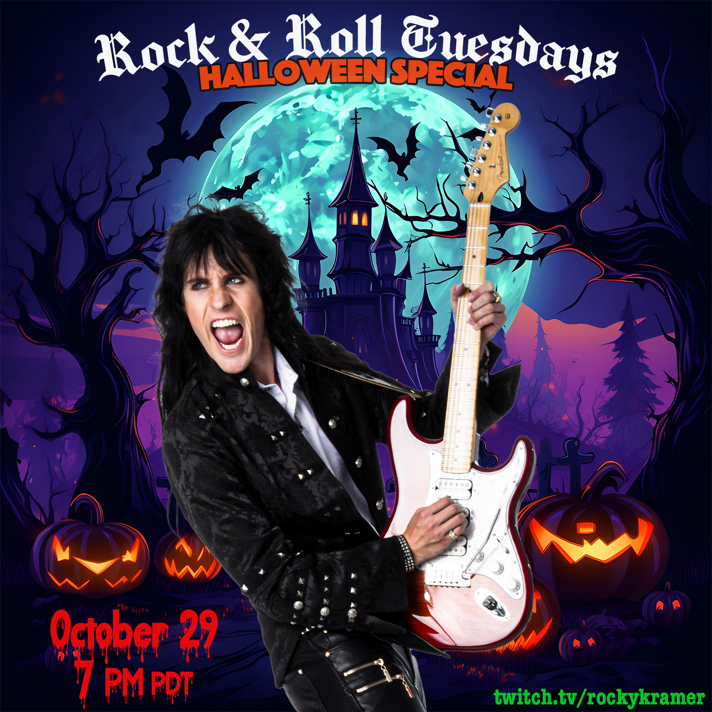 Rocky Kramer’s Rock & Roll Tuesdays Presents “Halloween Special” On Tuesday October 29th, 2024, 7 PM PT on Twitch